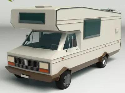 Low Poly Motorhome 01 Low-poly 3D model