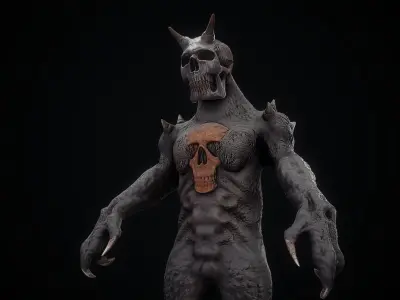 Monster hunter skull character fantasy  3D model