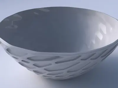 Bowl wide with organic dents 3D print model