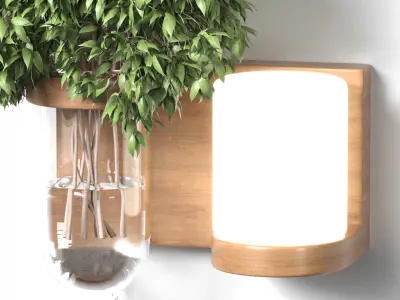 Isla Wall Mounted Lamp Glass Vase 3D model