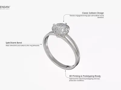 Solitaire Ring 3D print model buy