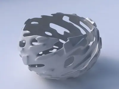 Bowl spheric twisted with smooth cuts and bulges   3D print model