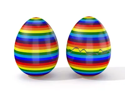 Easter Egg Cracked  N002 Low-poly 3D model