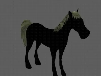 Horse mane and tail V01 Low-poly 3D model