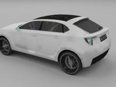 Low poly futuristic Car Low-poly 3D model