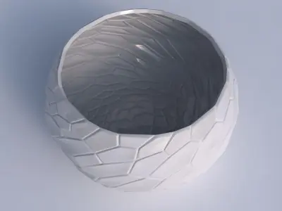 Bowl spheric twisted with organic cells 3D print model