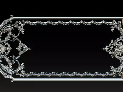 Ornamental Relief CNC Model for Wooden Doors and Wall Panels 1C 3D print model