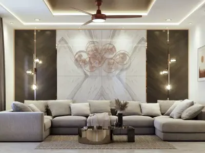 Living Room Interior Scene for 3ds max and Corona Renderer 3D model