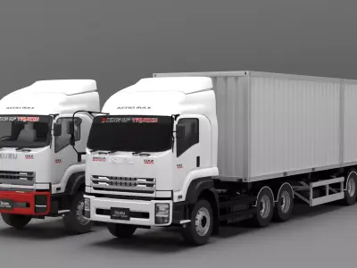 ISUZU All series Set 01 Low-poly 3D model