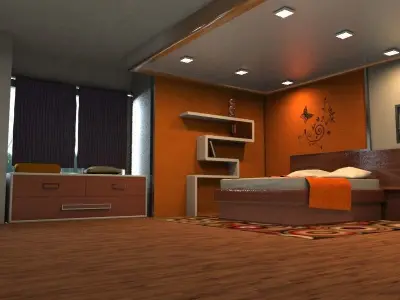 interior luxury bedroom  3D model