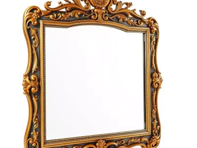 Baroque Ornate Mirror Frame Model Pack Low-poly 3D model