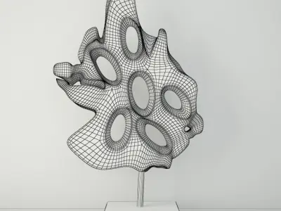 Teak Wood Table Top Decoration 3D model