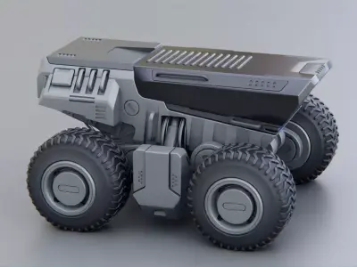 CYBER TRUCK X-500 Rigged 3D model