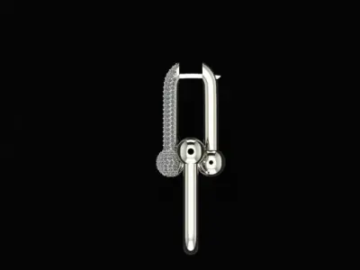 Tiffany  type  earrings with xlarge links  3d model 3D model