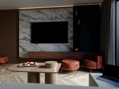 Guest Room Low-poly 3D model