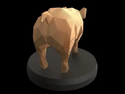 Parametric Pig Low-poly 3D model