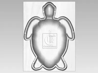 Turtle Shaped Tray Concave - STL Model for CNC  3D model