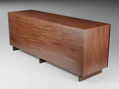 Drawer modern sideboard made of wood and metal Low-poly 3D model