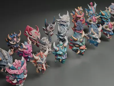 Stylized Masks 3D model