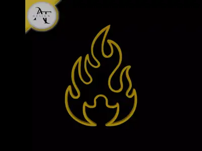 Simple Flame Symbol - 2D Art Free 3D print model 39
