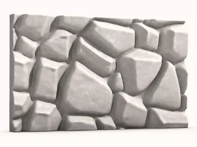 Large Field Stone Wall Detail 3D model