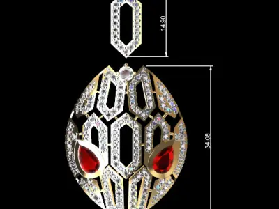 Snake Head-Inspired Luxury Pendant 3D print model
