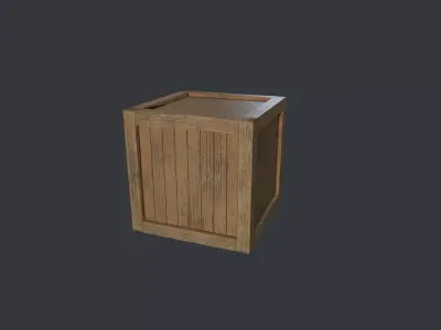 Wood box low-poly Free low-poly 3D model