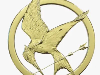 Mockingjay hunger games medallion Low-poly 3D model