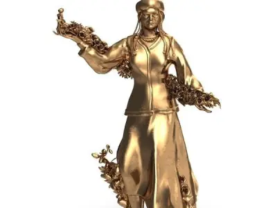 Kirgizia Statue 3D model