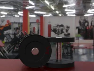 Realistic 5kg Dumbbell 3D Model for Fitness and Gym Scenes Free low-poly 3D model