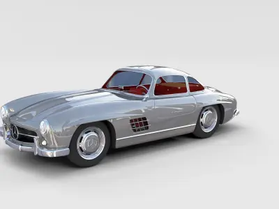 Fully Modelled Rigged Mercedes 300SL Gullwing rev 3D model