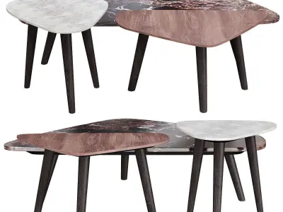 Cofee table and side table  3d models collection 10 pieces