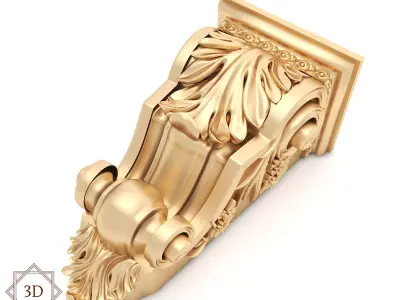 Corbel 1 gold ornate 3D model