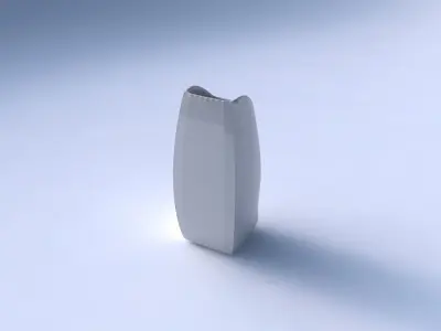 Vase arc rectangle with fine bands uniform vertical 3D print model