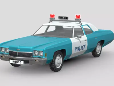 Chevrolet Impala Mk5 1972 Police Low-poly 3D model