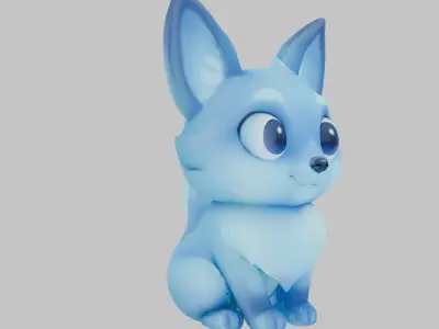 Glow FOx Pet Cute Animal Stylized Cartoon Low-poly 3D model