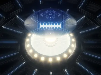 Futuristic American Football and Stage 3D model