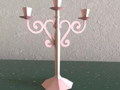 lowpoly chandelier candelabra candle holder 3D model