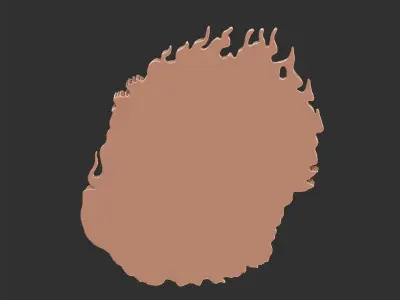 skull with flames 3D print model