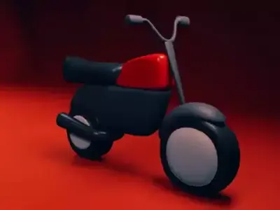 Bike low poly 3d model Low-poly 3D model