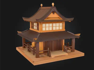 Pagoda Serenity  Tranquil Temple Architecture 3D model