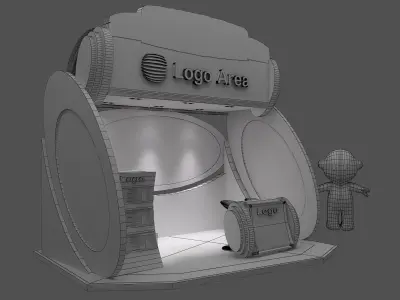  kiosk partition booth a56 3D model