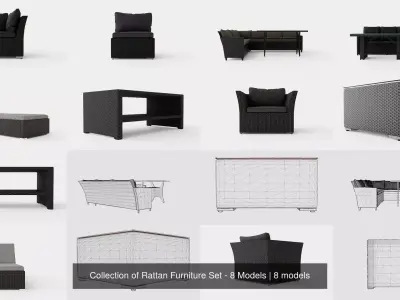 Collection of Rattan Furniture Set - 8 Models
