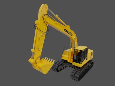 Komatsu PC200-8 Excavator pbr 3D model
