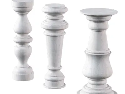 Marble Quintet Balusters with Classic Design 3D model