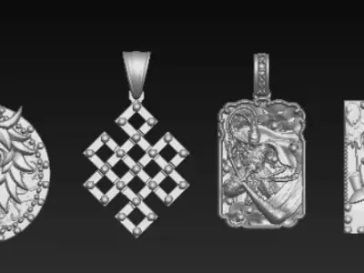 Ornamental Pendant Collection  3D Printable Jewelry STL Models 3D print model