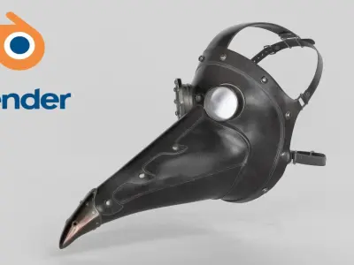 Plague Doctor Mask Low-poly 3D model