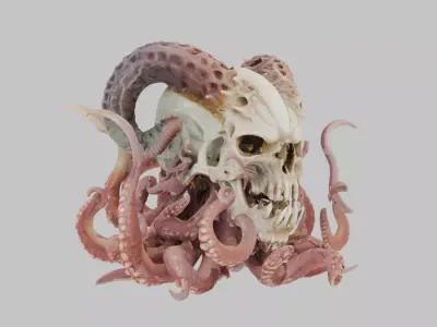 Grotesque Tentacled Horror Low-poly 3D model