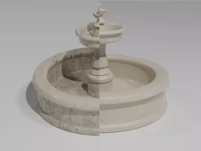 Fountain with three bowls 3D model