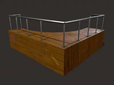 Skate ramp4 Low-poly 3D model